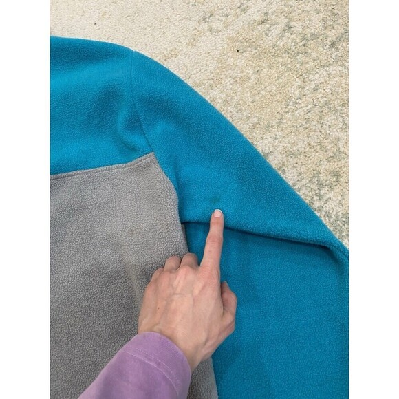 Free Nature NYC Sz L Mens Fleece Quarter 1/4 Snap Pullover Color Block Retro - Picture 9 of 9